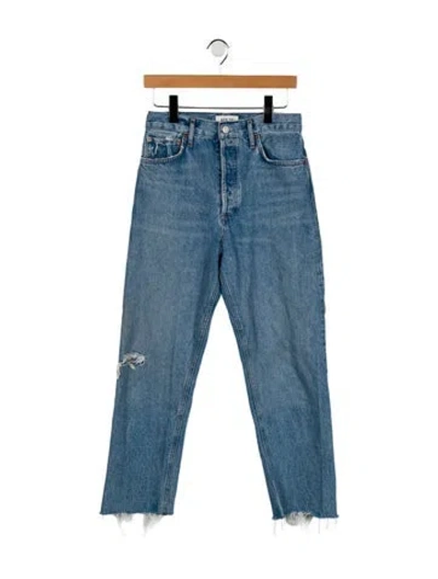 Pre-owned Agolde High-rise Straight Leg Jeans In Blue
