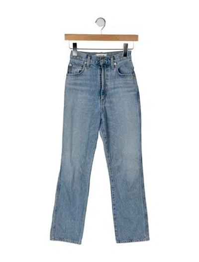 Pre-owned Agolde High-rise Straight Leg Jeans In Blue