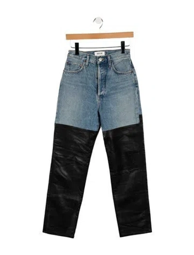 Pre-owned Agolde High-rise Straight Leg Jeans In Blue