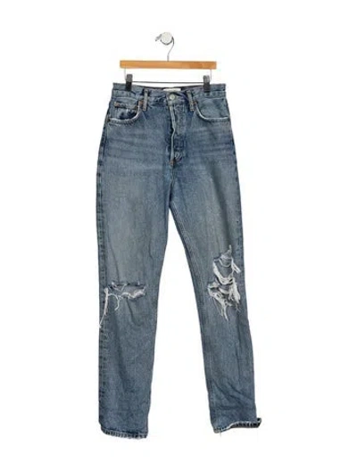 Pre-owned Agolde High-rise Straight Leg Jeans In Blue