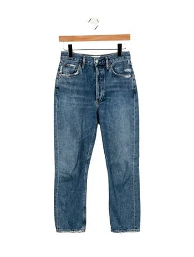 Pre-owned Agolde High-rise Straight Leg Jeans In Blue