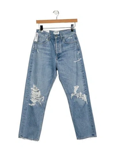 Pre-owned Agolde High-rise Straight Leg Jeans In Blue