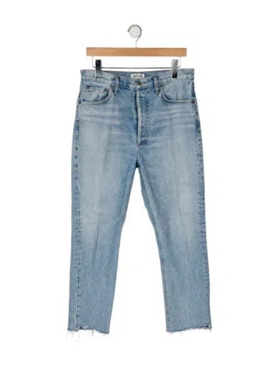 Pre-owned Agolde High-rise Straight Leg Jeans In Blue