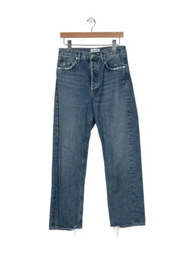 Pre-owned Agolde High-rise Straight Leg Jeans In Blue