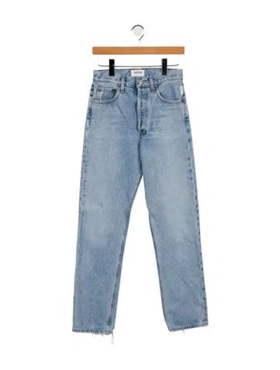 Pre-owned Agolde High-rise Straight Leg Jeans In Blue