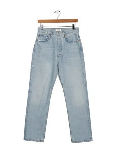 Pre-owned Agolde High-rise Straight Leg Jeans In Blue
