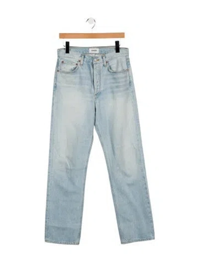 Pre-owned Agolde High-rise Straight Leg Jeans In Blue