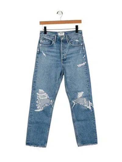 Pre-owned Agolde High-rise Straight Leg Jeans In Blue