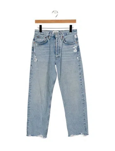 Pre-owned Agolde High-rise Straight Leg Jeans In Blue