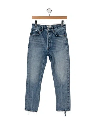Pre-owned Agolde High-rise Straight Leg Jeans In Blue