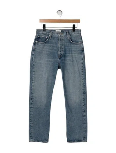 Pre-owned Agolde High-rise Straight Leg Jeans In Blue