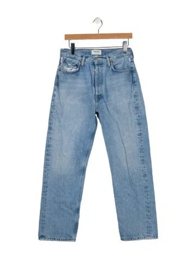 Pre-owned Agolde High-rise Straight Leg Jeans In Blue