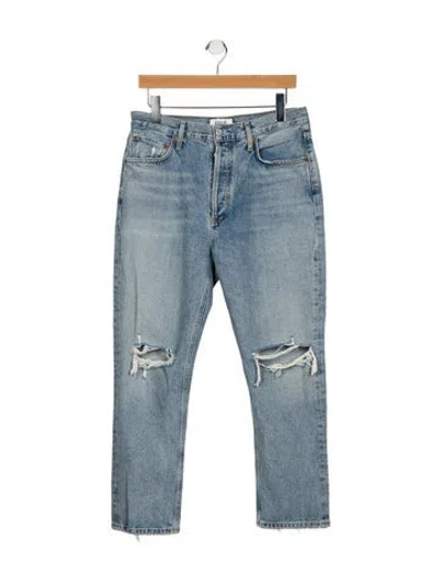 Pre-owned Agolde High-rise Straight Leg Jeans In Blue