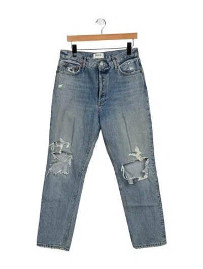 Pre-owned Agolde High-rise Straight Leg Jeans In Blue
