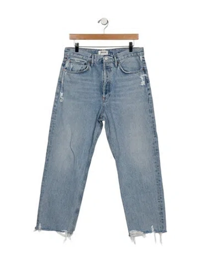 Pre-owned Agolde High-rise Straight Leg Jeans In Blue