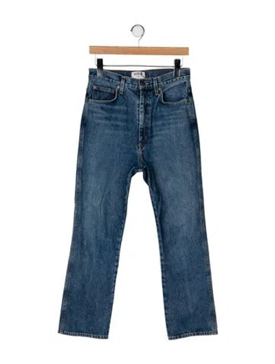 Pre-owned Agolde High-rise Straight Leg Jeans In Blue