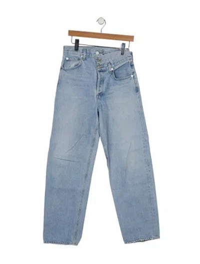 Pre-owned Agolde High-rise Straight Leg Jeans In Blue