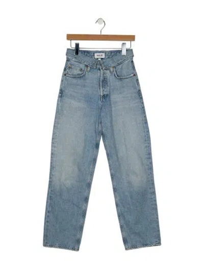 Pre-owned Agolde High-rise Straight Leg Jeans In Blue