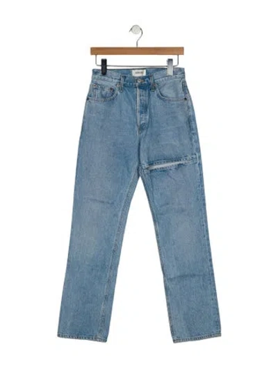 Pre-owned Agolde High-rise Straight Leg Jeans In Blue