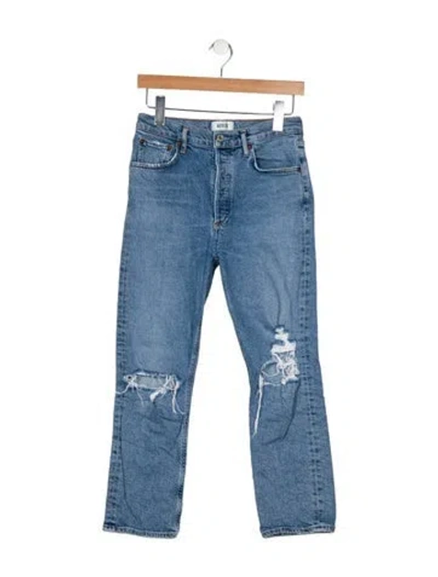 Pre-owned Agolde High-rise Straight Leg Jeans In Blue