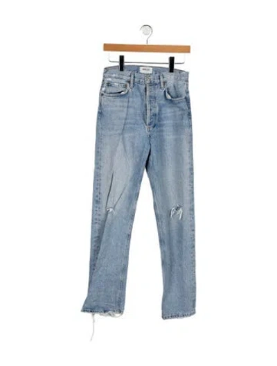 Pre-owned Agolde High-rise Straight Leg Jeans In Blue