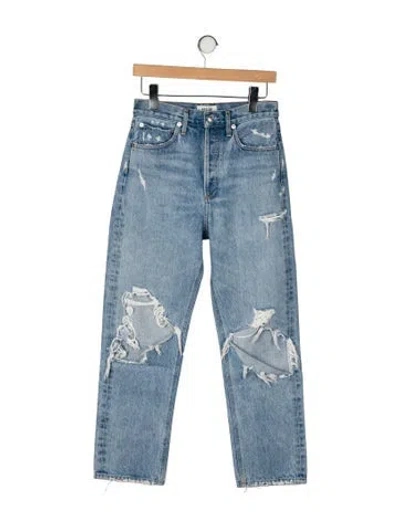 Pre-owned Agolde High-rise Straight Leg Jeans In Blue