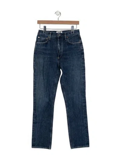 Pre-owned Agolde High-rise Straight Leg Jeans In Blue
