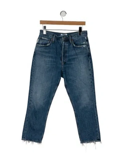 Pre-owned Agolde High-rise Straight Leg Jeans In Blue