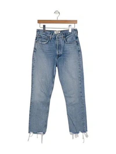 Pre-owned Agolde High-rise Straight Leg Jeans In Blue