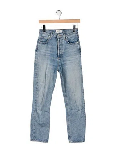 Pre-owned Agolde High-rise Straight Leg Jeans In Blue
