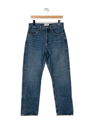 Pre-owned Agolde High-rise Straight Leg Jeans In Blue