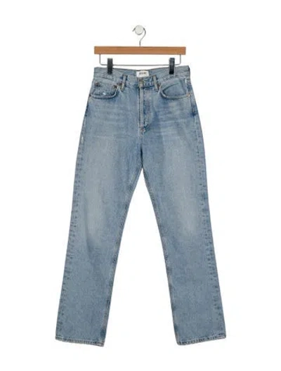 Pre-owned Agolde High-rise Straight Leg Jeans In Blue