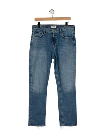 Pre-owned Agolde High-rise Straight Leg Jeans In Blue