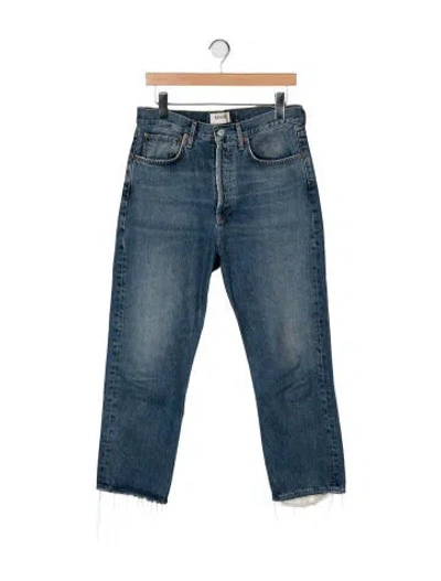 Pre-owned Agolde High-rise Straight Leg Jeans In Blue