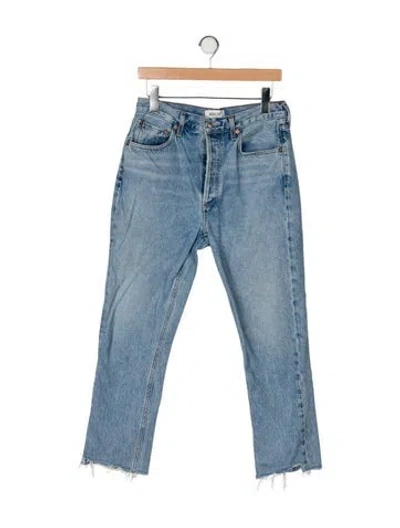 Pre-owned Agolde High-rise Straight Leg Jeans In Blue