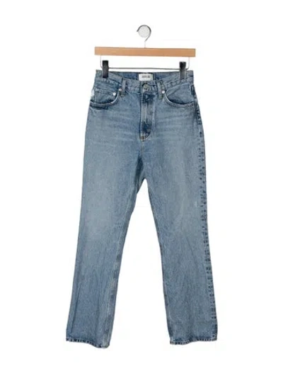 Pre-owned Agolde High-rise Straight Leg Jeans In Blue