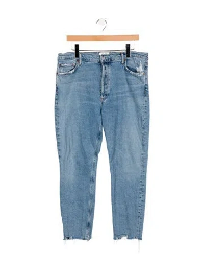 Pre-owned Agolde High-rise Straight Leg Jeans In Blue