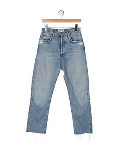 Pre-owned Agolde High-rise Straight Leg Jeans In Blue