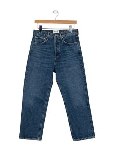 Pre-owned Agolde High-rise Straight Leg Jeans In Blue