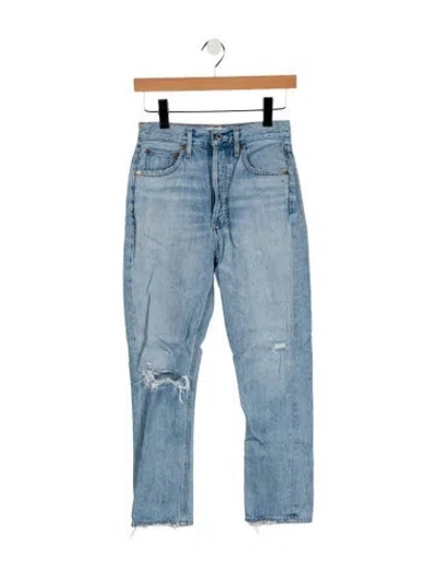Pre-owned Agolde High-rise Straight Leg Jeans In Blue
