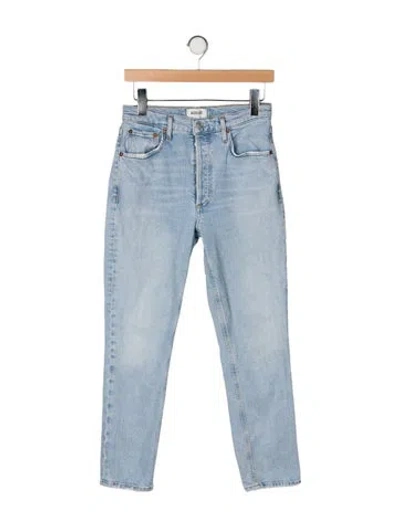 Pre-owned Agolde High-rise Straight Leg Jeans In Blue