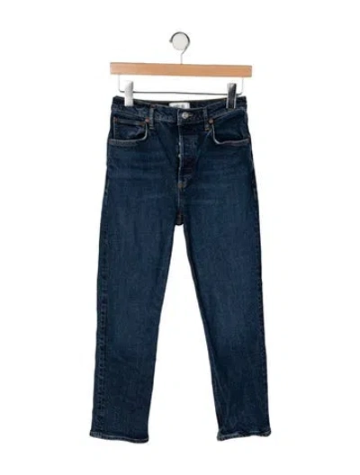 Pre-owned Agolde High-rise Straight Leg Jeans In Blue