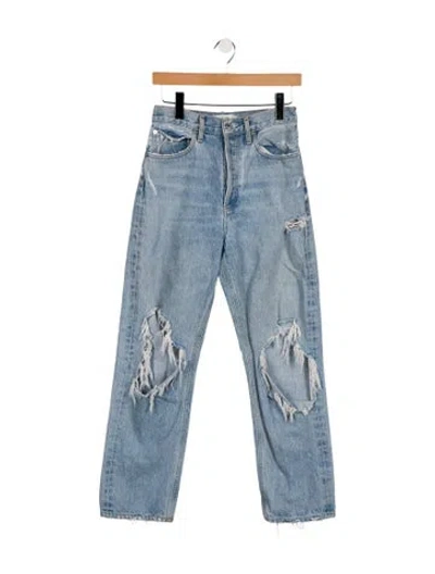 Pre-owned Agolde High-rise Straight Leg Jeans In Blue