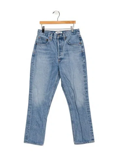 Pre-owned Agolde High-rise Straight Leg Jeans In Blue