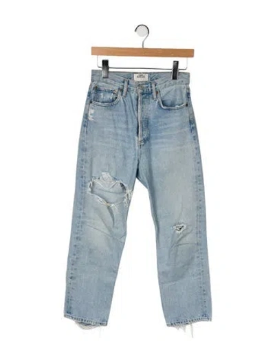 Pre-owned Agolde High-rise Straight Leg Jeans In Blue