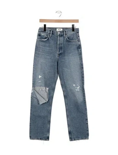 Pre-owned Agolde High-rise Straight Leg Jeans In Blue