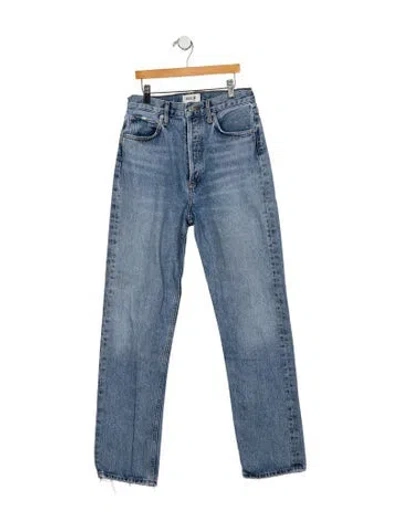 Pre-owned Agolde High-rise Straight Leg Jeans In Blue