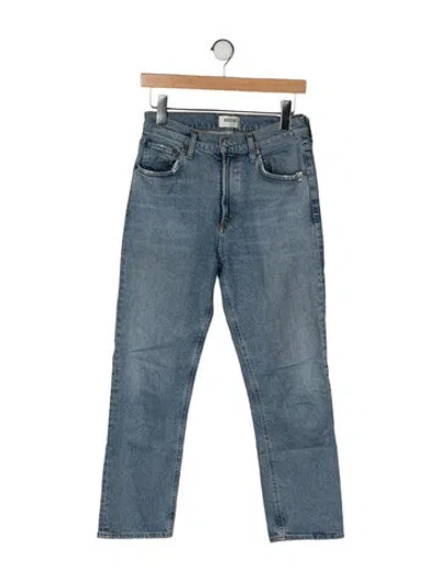 Pre-owned Agolde High-rise Straight Leg Jeans In Blue