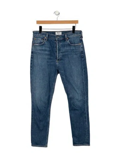 Pre-owned Agolde High-rise Straight Leg Jeans In Blue