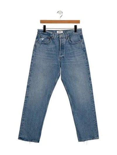 Pre-owned Agolde High-rise Straight Leg Jeans In Blue